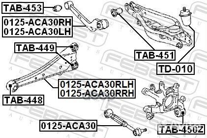 Тяга подвески верхняя зад лев toyota RAV4 A