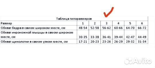 Компрессионные чулки 1 класс 3 размер