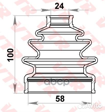 Чехол ШРУС переднего привода внутренний VW2401R