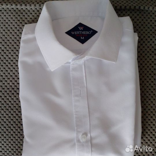 Рубашка белая мужская с длинным рукавом