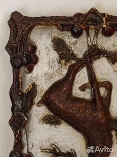 Панно настенное. Картина старинная. Терракота