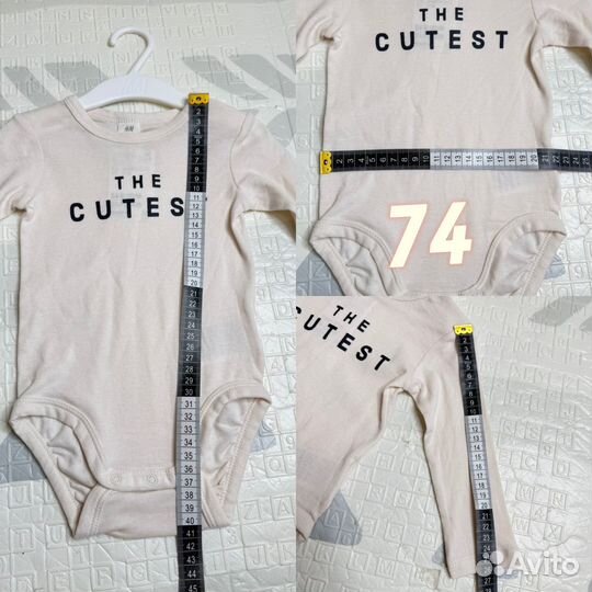 Боди с длиным рукавом h&m 74; 80