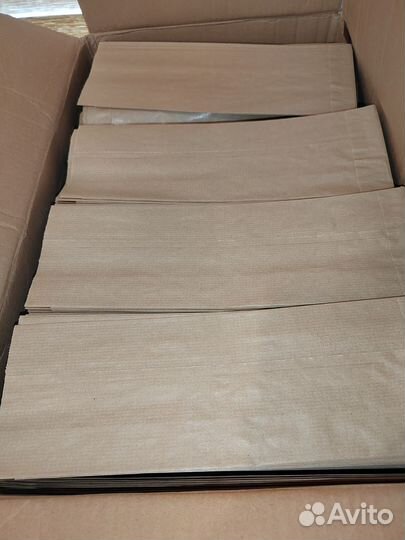 Крафт пакет 100*60*300 мм с пл.дном