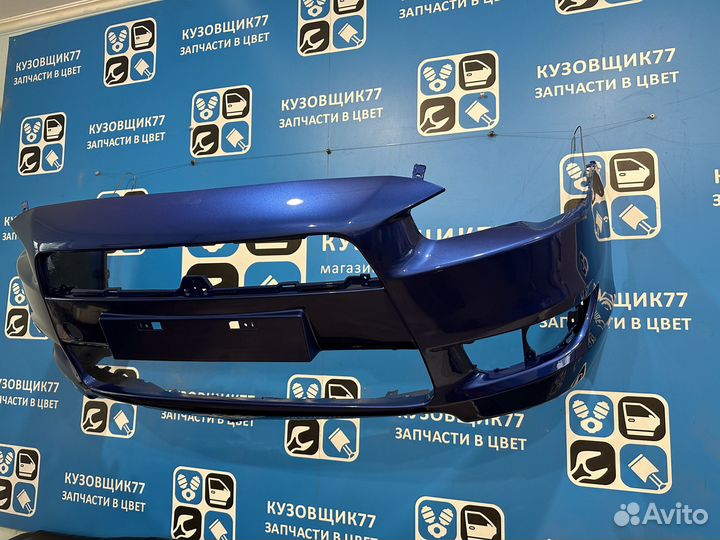 Бампер передний Mitsubishi Lancer X Синий перламутр D06