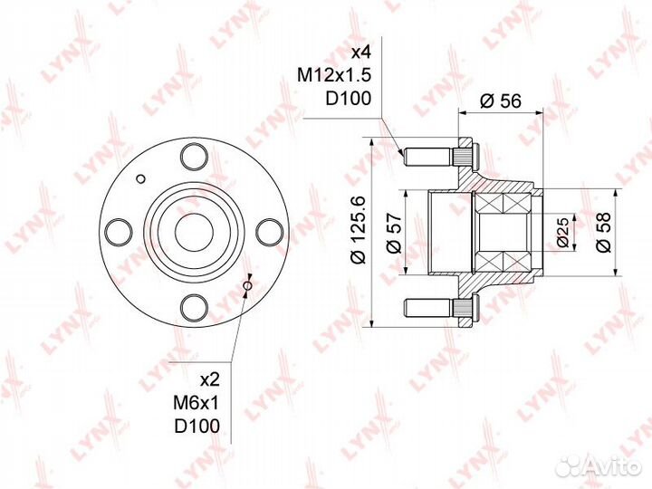 Ступица задняя в сборе без ABS chevrolet Aveo(T250