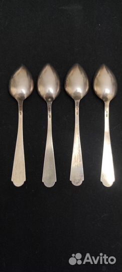 Чайные ложки 4шт эмаль серебро 875 СССР