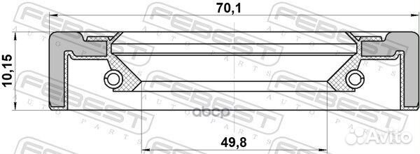 Сальник ступицы колеса зад прав лев Febest 958