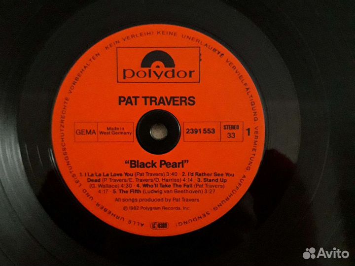 Pat Travers, Black Pearl, 1982, LP