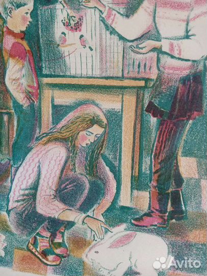 Юннаты Эскараева Л.К. выставочная литография СССР