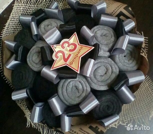 Букеты из мужских носков к 23 февраля