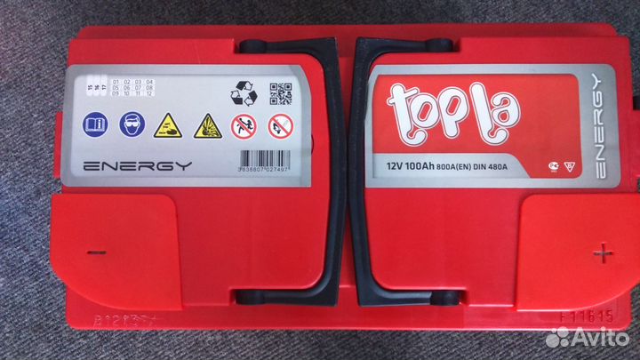 Автомобильный аккумулятор topla 100a/h