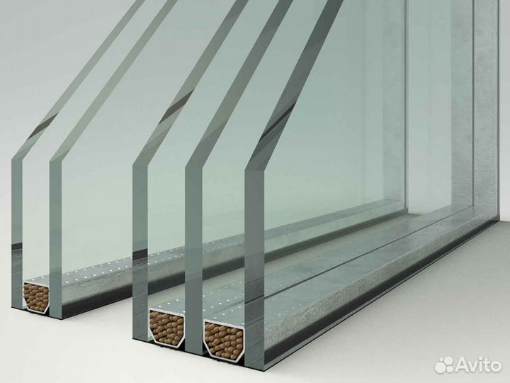 Ремонт окон, стеклопакет Эконом RAL3316