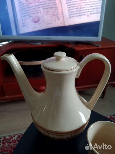 Винтажный чайно-кофейный сервиз СССР фаянс