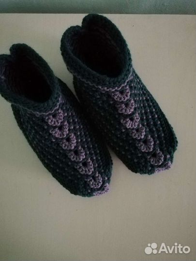 Тапочки вязаные женские