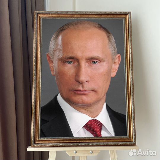 Портрет президента на холсте РФ Путина В.В