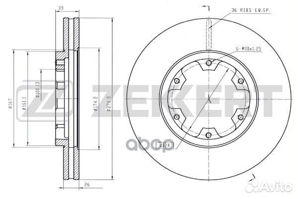 Диск торм. перед. Nissan Pick Up (D21 D22) 86