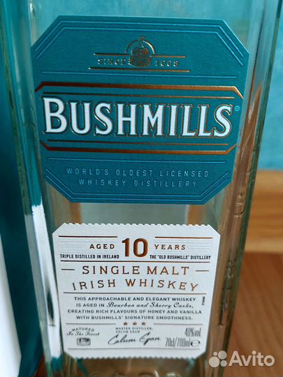 Бутылка из-под виски Bushmills 10 уо с коробкой