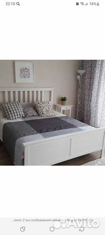 Кровать двухспальная IKEA хэмнес 160 на 200 бела�я