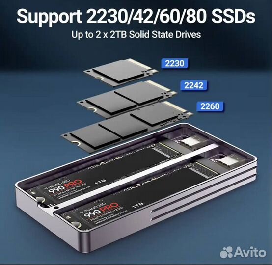 Алюминиевый корпус для SSD m2 NVMe