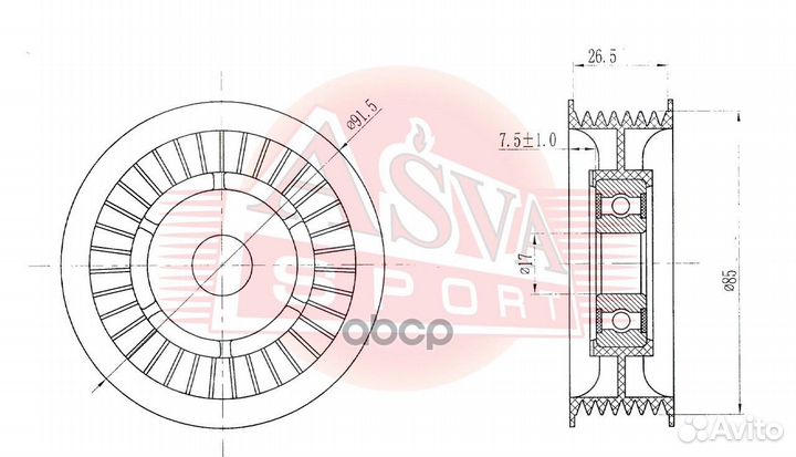 Ролик обводной mbbp-001 asva