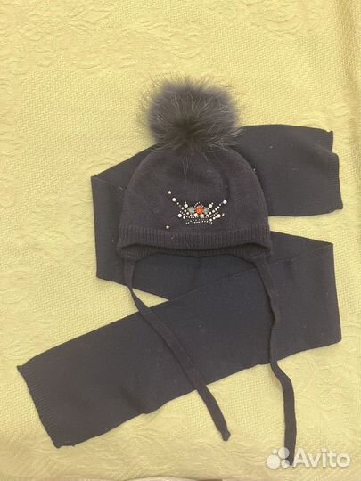 Комплект шапка и шарф для девочки 3 лет