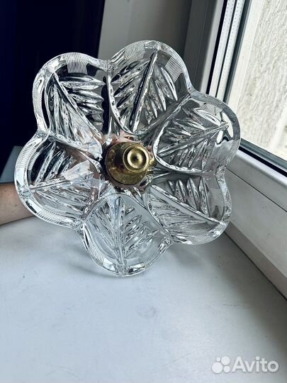 Ваза для фруктов хрусталь на ножке винтаж