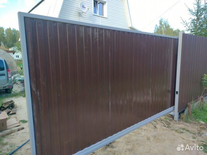 Откатные ворота под ключ с доставкой и установкой