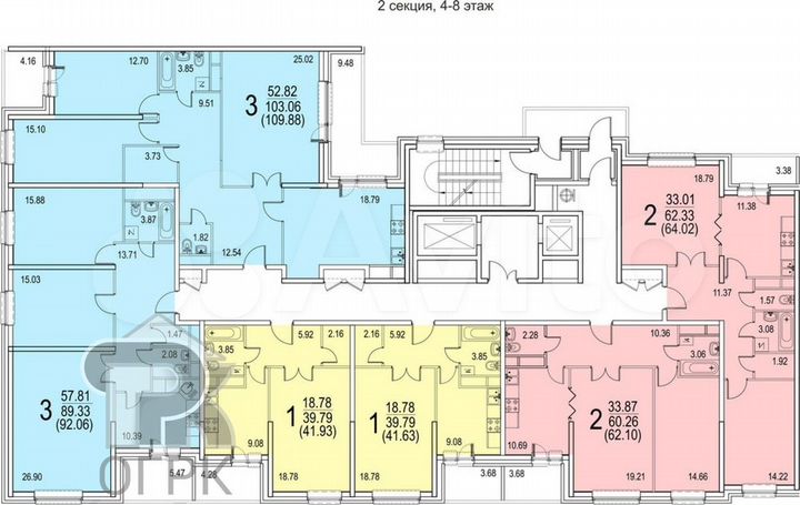 3-к. квартира, 110 м², 2/18 эт.