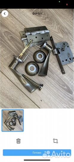 Комплект дверных ручек и замок+ петли