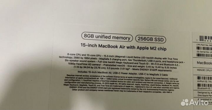 Macbook air 15 m2 8 256 новый