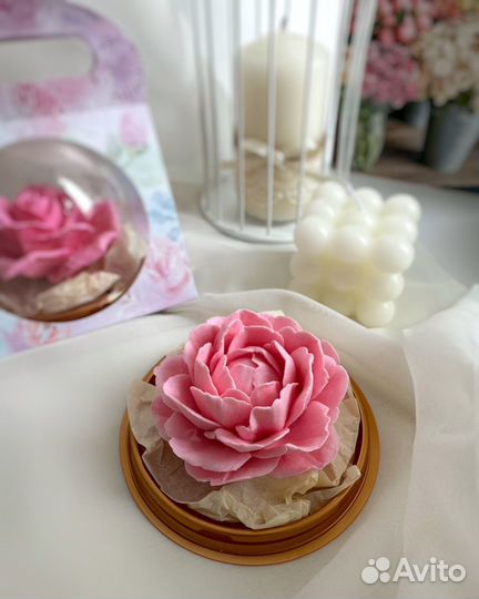 Мыло ручной работы роза, пион