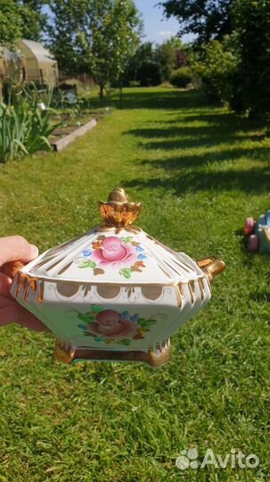 Сахарница розовая гжель винтаж