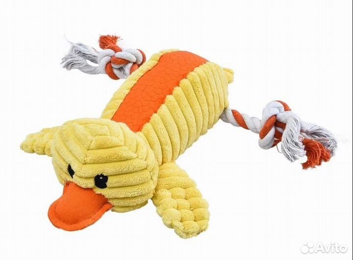 Игрушка юги для собак плюшевая уточка с пищалкой