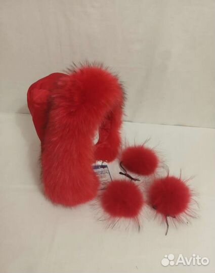 Воротник опушка натуральный мех енота