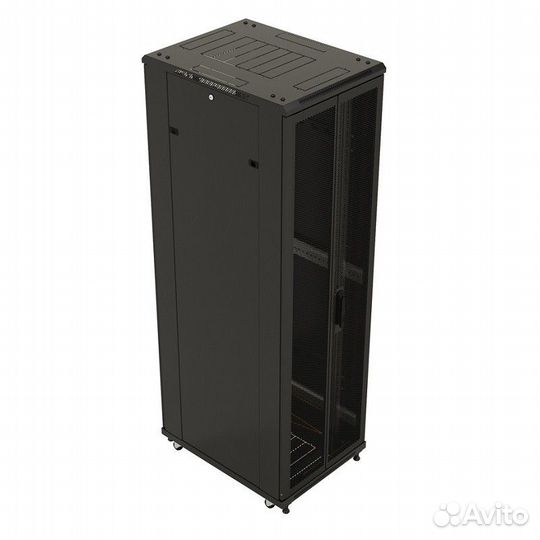 Шкаф коммутационный Hyperline (TTB-4268-DD-RAL9004) напольный 42U 600x800мм пер.дв.перфор. задн.дв.п