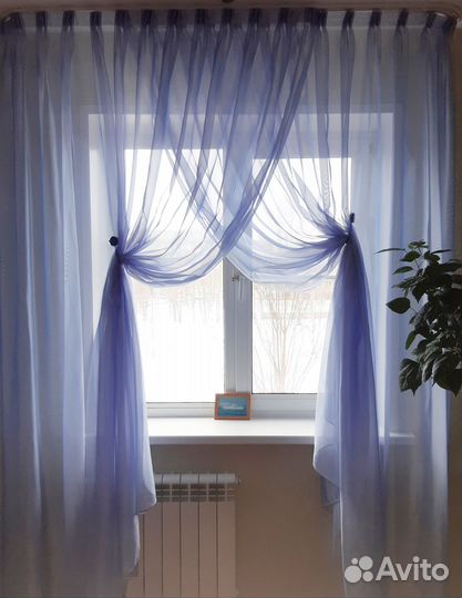 Штора тюль из полуорганзы 6,8 м новая