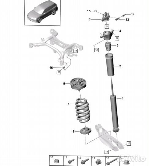 Porsche Cayenne III пружина