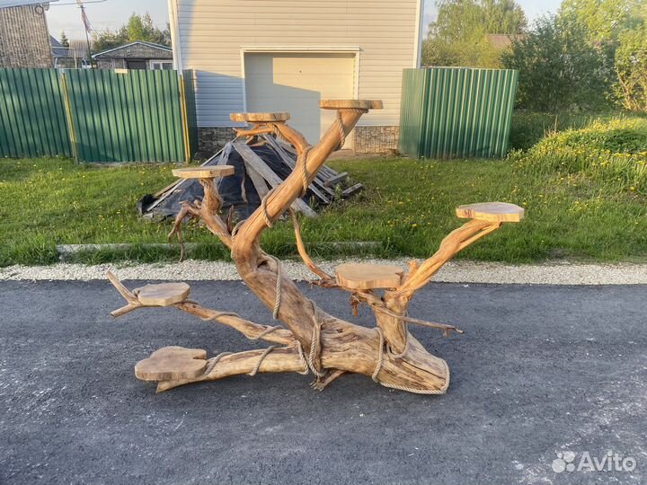 Подставка для цветов напольная деревянная