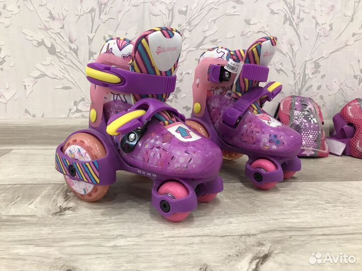 Роликовые коньки детские с защитой