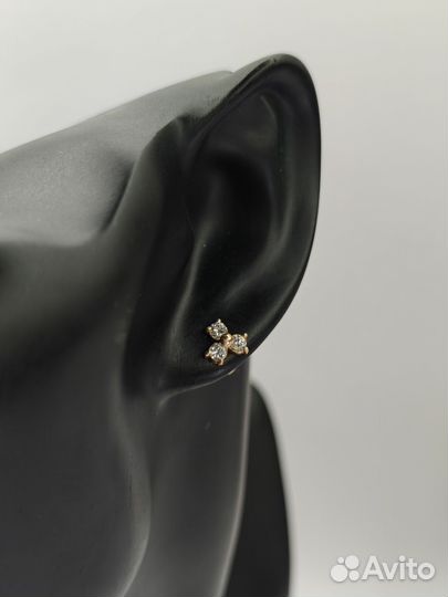 Золотые серьги 585 с бриллиантами 0,4 ct