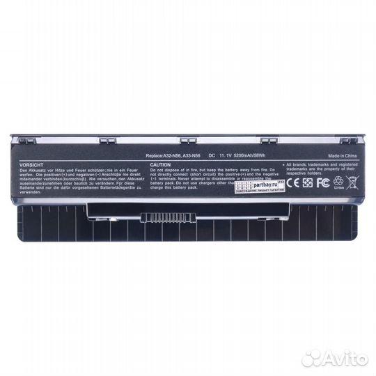 Аккумулятор для Asus A32-N56 11.1V 5200mAh 58Wh