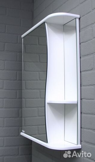 Шкаф-зеркало Волна 1-60 левый айсберг