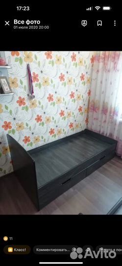 Кровать односпальная с матрасом бу