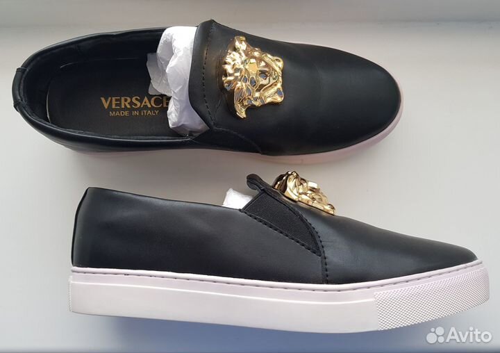 Слипоны Versace Medusa Black, размер 40