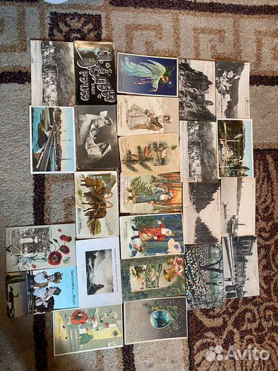 Открытки старинные цветные и черно-белые