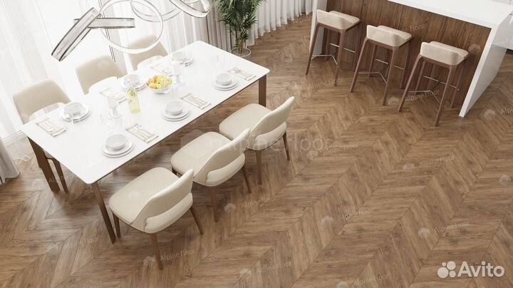 LVT Плитка Alpine Floor Chevron 2.5/43 4V ECO 20-10 Гевуина 555x127