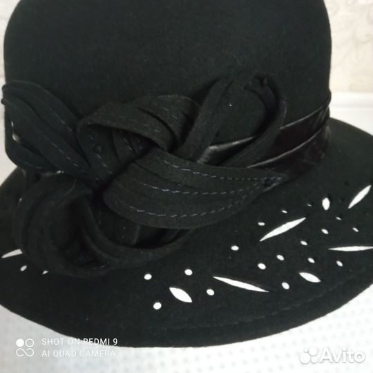 Шляпа фетровая женская черная