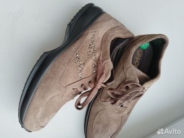 Туфли-полуботинки замша Италия 37 размер