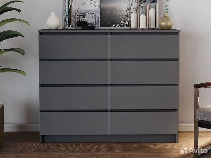 Комод (1,2м) Белый (Графит) 1200.8