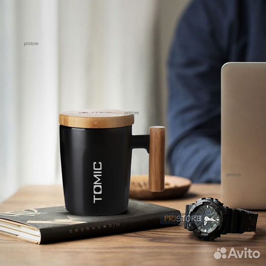 Кружка Xiaomi Tomic + Ложка (ручка керамическая)